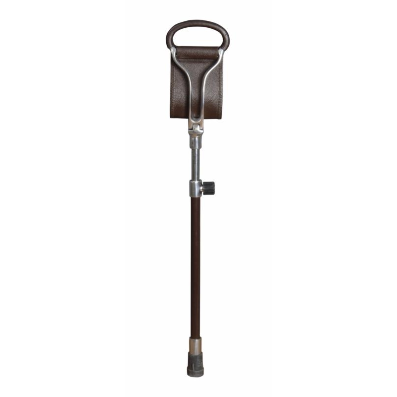 classic canes - promenade leather seat stick, rubber ferrule