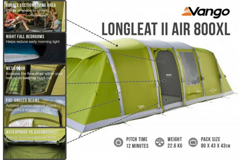 Vango Longleat 800XL - Pole Tent 