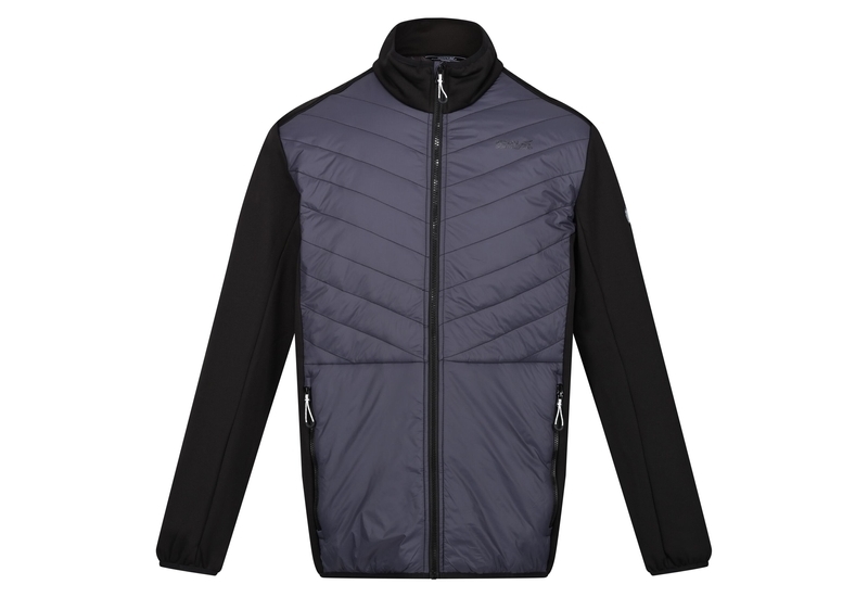 regatta men's clumber iii hybrid jacket seal grey black