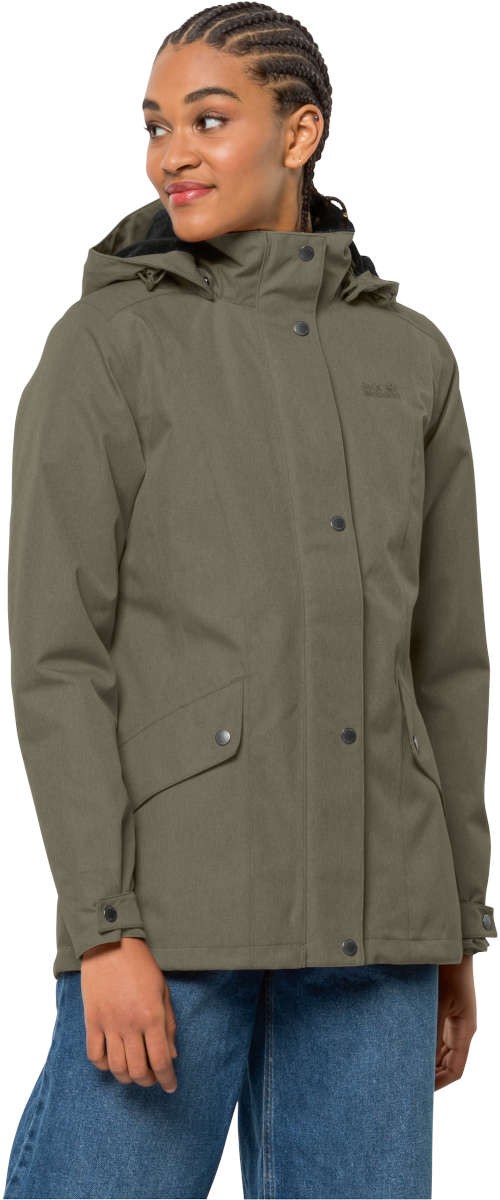 jack wolfskin park avenue jacket dusty olive