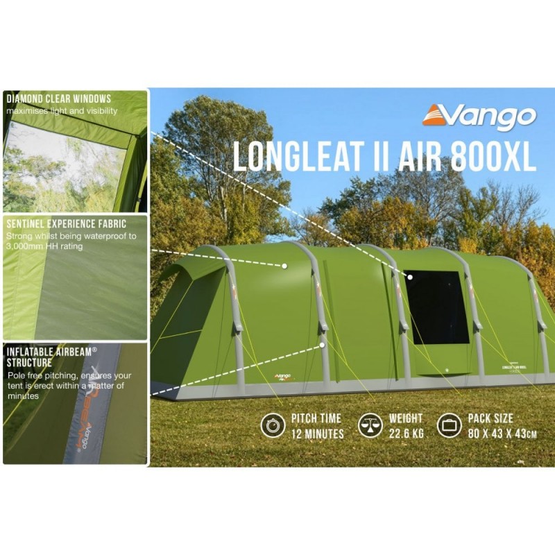 Vango Longleat Air 800XL - 8 Berth Vis-A-Vis 