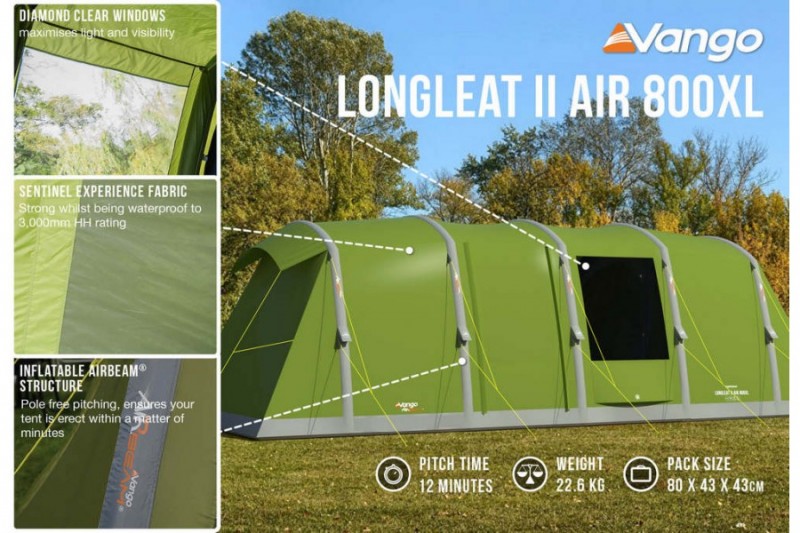 Vango Longleat 800XL - Pole Tent 