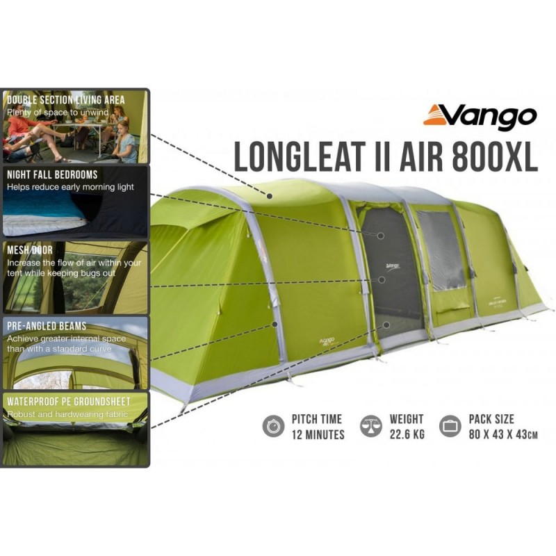 Vango Longleat Air 800XL - 8 Berth Vis-A-Vis 